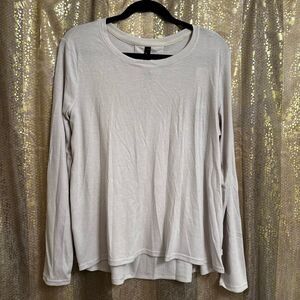 Mondetta Stretchy Tencel Oat Taupe Ribbed Long Sleeve Top XL NWT